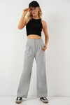 Merterium 6638 Yüksek Bel Palazzo Pantolon - A.Gri