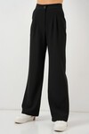 Merterium 6638 Yüksek Bel Palazzo Pantolon - D. Siyah