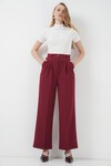 Merterium 6647 Bol Paça Kumaş Pantolon - Bordo