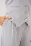 Merterium 6709 Kadın Yelek Pantolon İkili Takım - Gri
