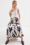 Merterium 8028 Desenli Uzun Etek - Lacivert