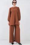 Merterium Ayrobin Tunik Pantolon Alt Üst Takım 6712 - Sütlü Kahve