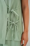 Merterium Kadın Kısa Kol Bağcıklı Ayrobin İkili Takım 6741 - E.Yeşil