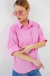 Merterium Kadın Kısa Kol Gömlek 20312 - Pembe
