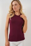 Merterium Kadın Kolsuz Body 4347 - Bordo