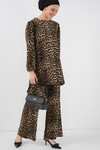 Merterium Kadın Leopar Tunik Pantolon Alt Üst Takım 6663