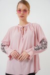 Merterium Kadın Nakışlı Örme Bluz 941 - Pudra
