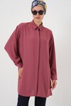 Merterium Kadın Uzun Gömlek Tunik 5945 - Gül Kurusu