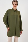 Merterium Kadın Uzun Gömlek Tunik 5945 - Haki