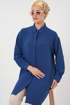 Merterium Kadın Uzun Gömlek Tunik 5945 - İndigo