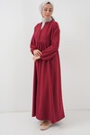 Merterium Kadın Uzun Tesettür Elbise 2525 - Bordo