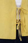 Merterium Önü Bağlamalı Keten Kimono 960 - Yağ Yeşil