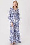 Merterium 1947 Desenli Uzun Elbise - A.SAKS