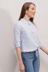 Merterium 3619 ÖNÜ BAĞCIKLI GÖMLEK - Mavi