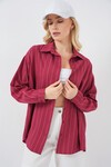 3900 Oversize Kareli Gömlek - Y.Kırmızı