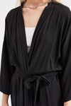 Merterium 5835 Yırtmaçlı Yazlık Kimono - Siyah