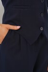 Merterium 6709 Kadın Yelek Pantolon İkili Takım - Lacivert