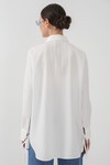 Merterium Fırfırlı Uzun Gömlek Tunik 5953 - Beyaz