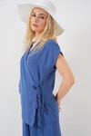 Kadın Kısa Kol Bağcıklı Ayrobin İkili Takım 6741 - İndigo