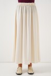 Merterium Kadın Uzun Ayrobin Etek 8050 - Krem