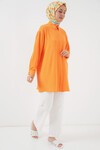 Merterium Kadın Uzun Gömlek Tunik 5945 - Turuncu