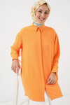 Merterium Kadın Uzun Gömlek Tunik 5945 - Turuncu
