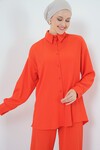 Merterium T5858 Örme Tesettür İkili Takım - Turuncu