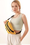 01077 Çift Gözlü Bel Çanta - Sarı
