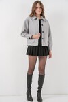 0713 Kadın Kaşe Ceket - A.Gri