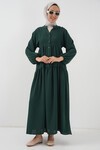 2527 Kadın Uzun Tesettür Elbise - A. Zümrüt Yeşili