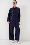 Desenli Tunik Pantolon İkili Takım 6720 - Lacivert