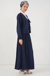 Kadın Ayrobin Kimono Etek İkili Takım 8047 - Lacivert