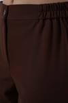 Kadın Beli Lastikli Kumaş Pantolon 30058 - Kahverengi