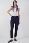 Kadın Beli Lastikli Kumaş Pantolon 30058 - Lacivert
