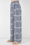 Kadın Desenli Viskon Pantolon 6749 - Krem