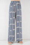 Kadın Desenli Viskon Pantolon 6749 - Krem