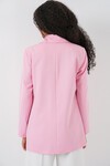Kadın Kruvaze Yaka Blazer Ceket 0722 - Pudra