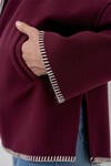 Kadın Nakışlı Kaşe Ceket 9167 - Bordo