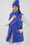 Kadın Parlak Şişme Yelek 5218 - Saks