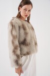 Kadın Peluş Kürk Mont 5225 - Bej