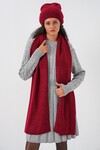 Kadın Triko Atkı Bere 15939 - Bordo