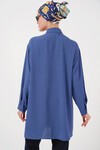 Kadın Uzun Gömlek Tunik 5945 - D. İndigo