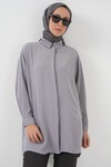 Kadın Uzun Gömlek Tunik 5945 - Gri