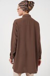 Kadın Uzun Gömlek Tunik 5945 - Kahverengi