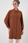 Kadın Uzun Gömlek Tunik 5945 - Taba