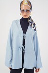 Merterium Keten Tesettür Kimono 5968 - Mavi