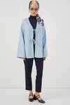 Merterium Keten Tesettür Kimono 5968 - Mavi