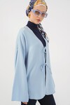 Merterium Keten Tesettür Kimono 5968 - Mavi