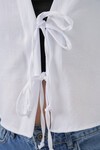 Önü Bağlamalı Keten Kimono 960 - Beyaz