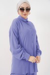T5858 Örme Tesettür İkili Takım - Lila